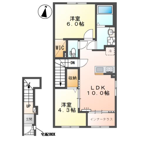 （仮称）小田原市酒匂　アパートⅡ期新築工事 間取り