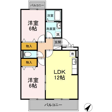 アルファタウン秦野新町　Ｂ 間取り