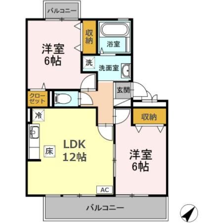 アルファタウン秦野新町　Ｃ 間取り