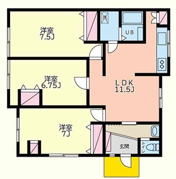 関谷１１３５－６貸家 間取り