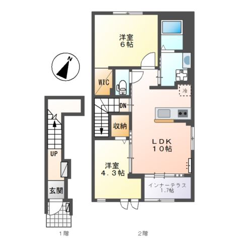 （仮称）開成町古田島新築アパート工事 間取り