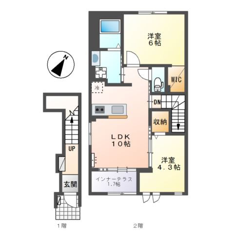 （仮称）開成町古田島新築アパート工事 間取り