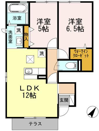 ライスフィールド  ハピネス A 間取り