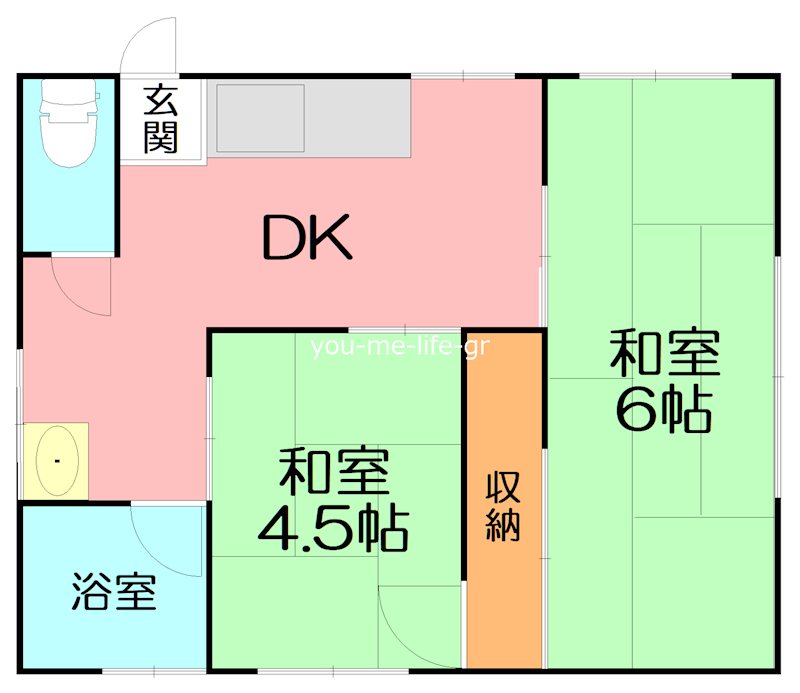 上原貸家     間取り