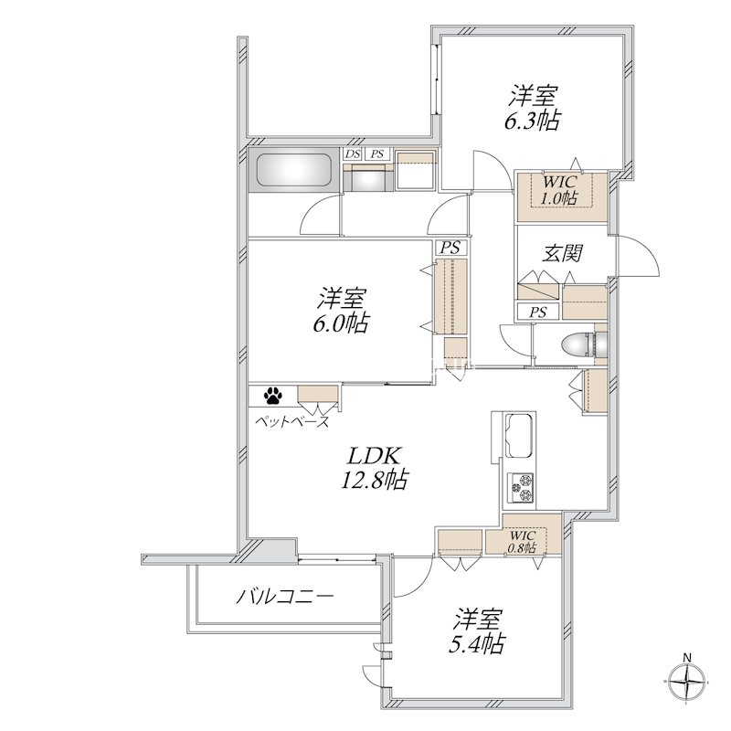 （仮称）若松町メゾン 間取り