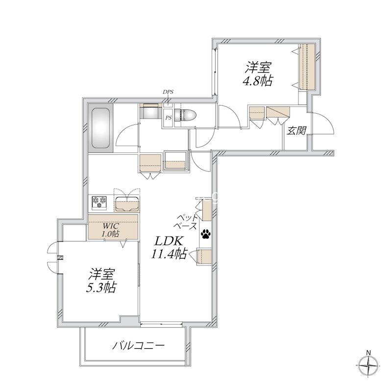 （仮称）若松町メゾン 間取り