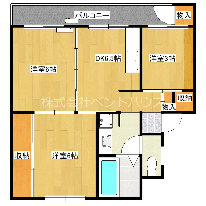 ヴィラナリー内野Ⅱ 3号棟 間取り図