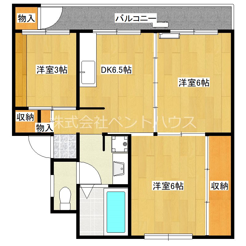 ヴィラナリー内野Ⅱ 3号棟 間取り図