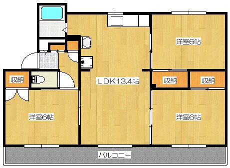 ヴィラナリー旭川Ⅱ503号棟 間取り図