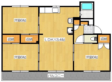 ヴィラナリー旭川Ⅱ503号棟 間取り図