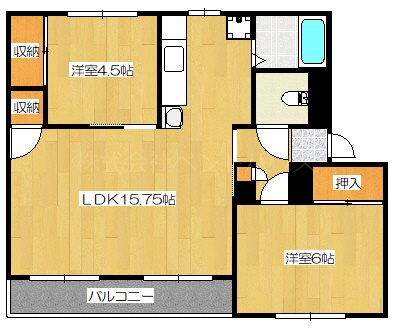 ヴィラナリー釧路Ⅲ1号棟 間取り図