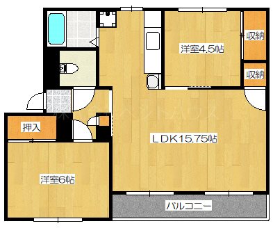 ヴィラナリー釧路Ⅲ1号棟 間取り図