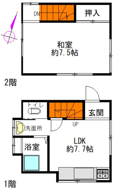 籠池通5丁目貸家 間取り図