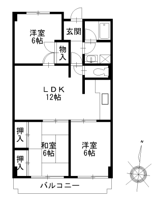 ヒルズ熊内 202号室 間取り