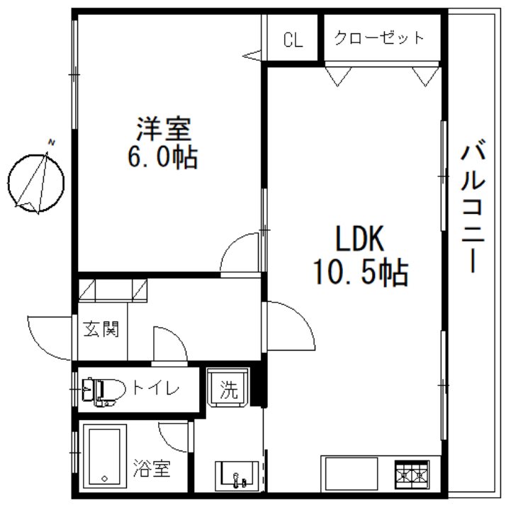 熊内橋ハイツ東 間取り図