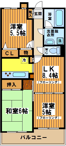 グランディつつじヶ丘 間取り図