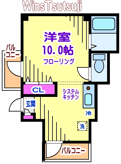 シャトル聖つつじヶ丘 105号室 間取り