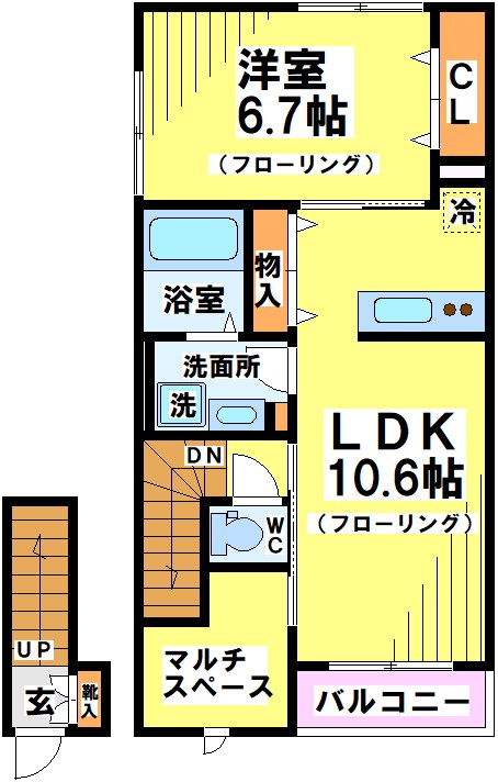LL40M 201号室 間取り