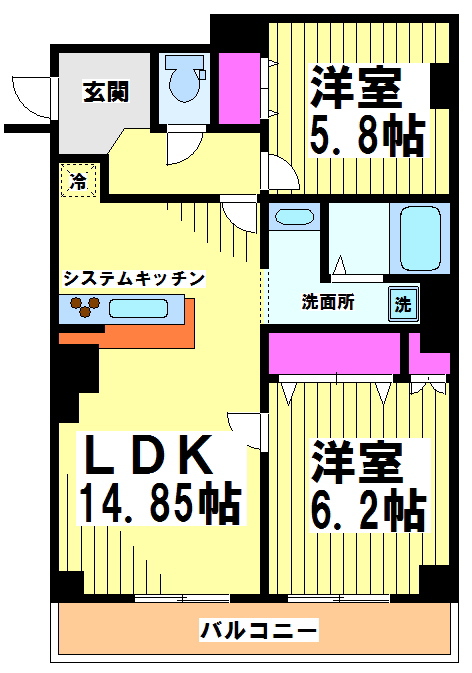 105号室 間取り