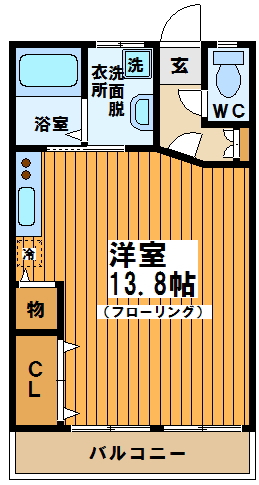 コーポラスエコー 2-C号室 間取り