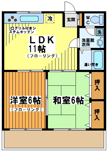 ウィズ調布リバーサイド 102号室 間取り
