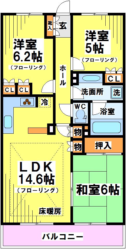 グランドオペラつつじヶ丘 316号室 間取り