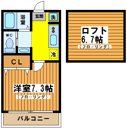 プランドールK2　 205号室 間取り