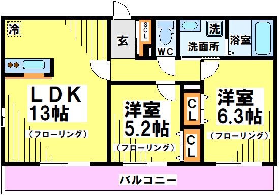 THE Uranus（ジ・ウラヌス）（当社管理物件） 304号室 間取り
