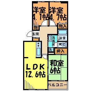 ル・ヴェルト調布 402号室 間取り