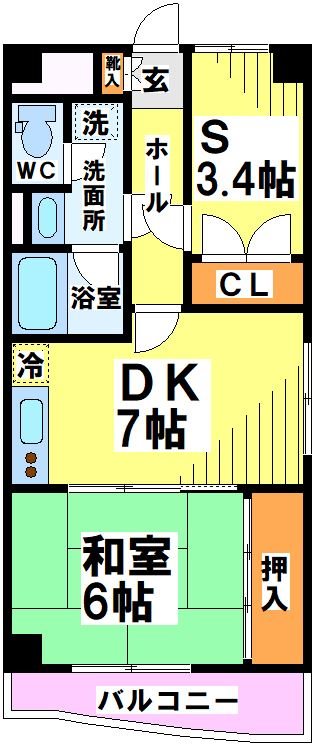 ベルエア調布 508号室 間取り