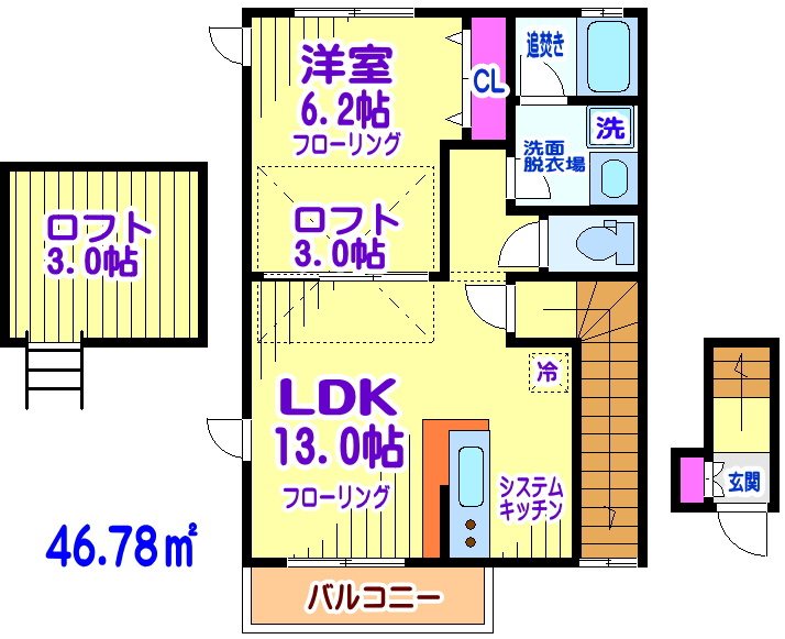 ガーデンテラス C号室 間取り