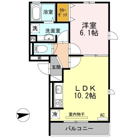 プランドール  302号室 間取り