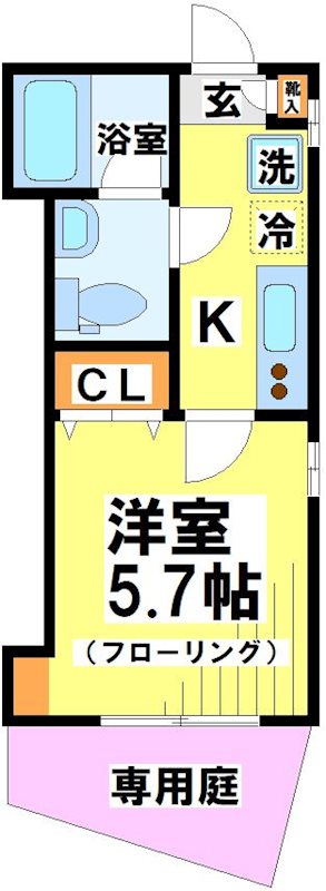 グリュックスクレー 103号室 間取り
