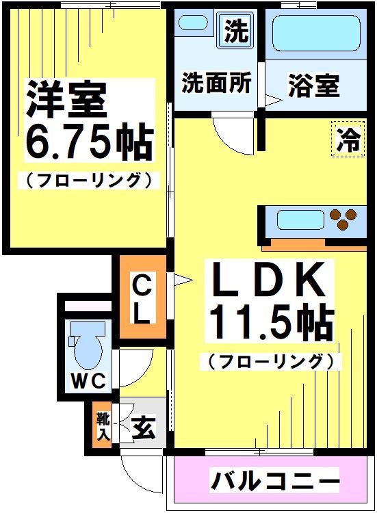 トレ・フィーリャ 103号室 間取り