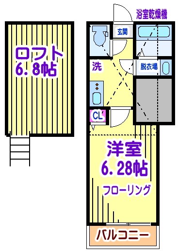 カスティーロつつじヶ丘 205号室 間取り