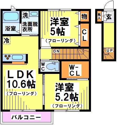 ウィステリアガーデン 202号室 間取り
