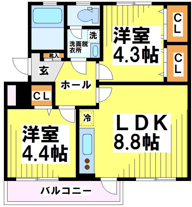 柴崎台コーポ D 間取り