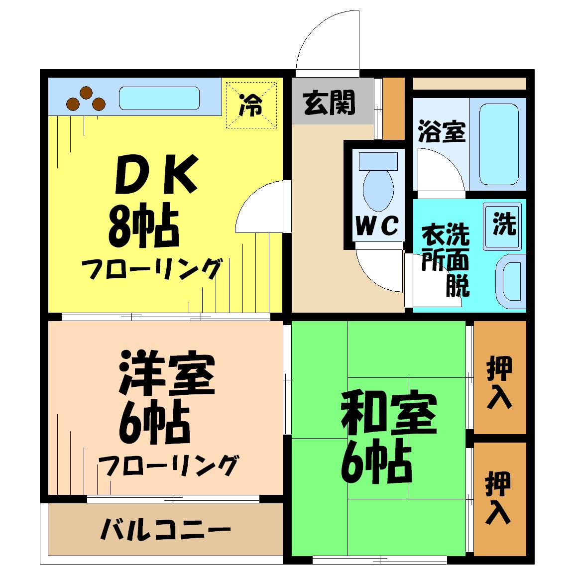 サンガーデン 102号室 間取り