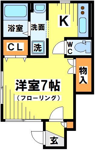 信濃ハイツ 101号室 間取り