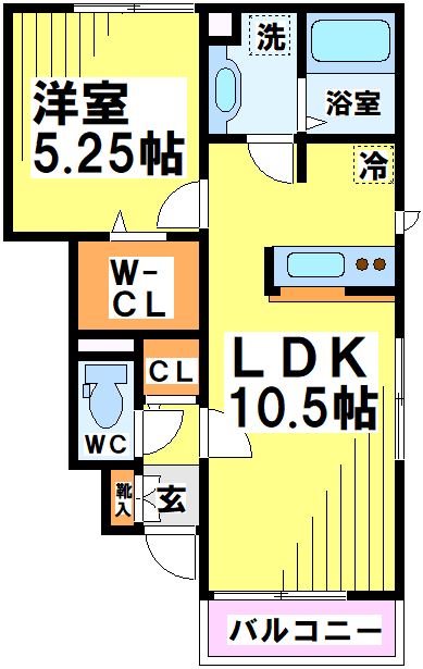 アケボノⅦ 108号室 間取り