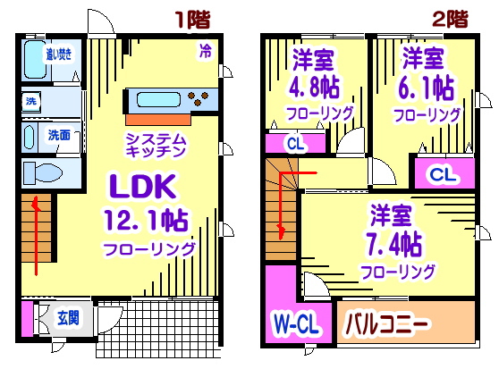クレセントフラットⅢ 間取り