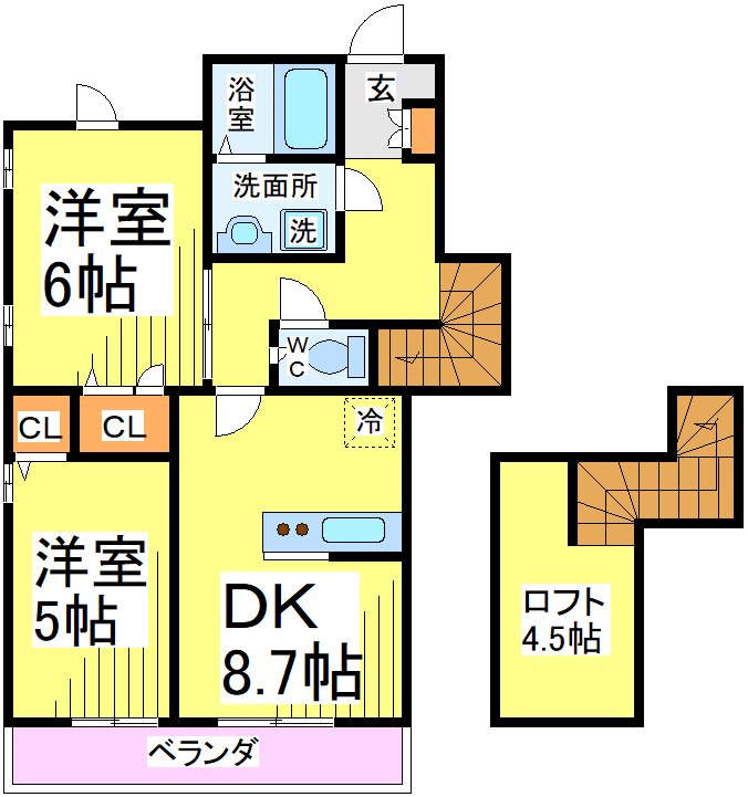 グローリア深大寺 B号室 間取り