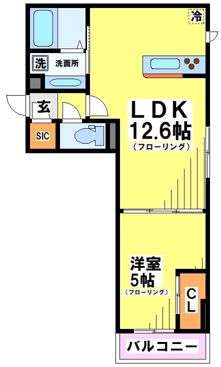 ECLAS 102号室 間取り