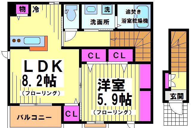 フラットエイト 202号室 間取り