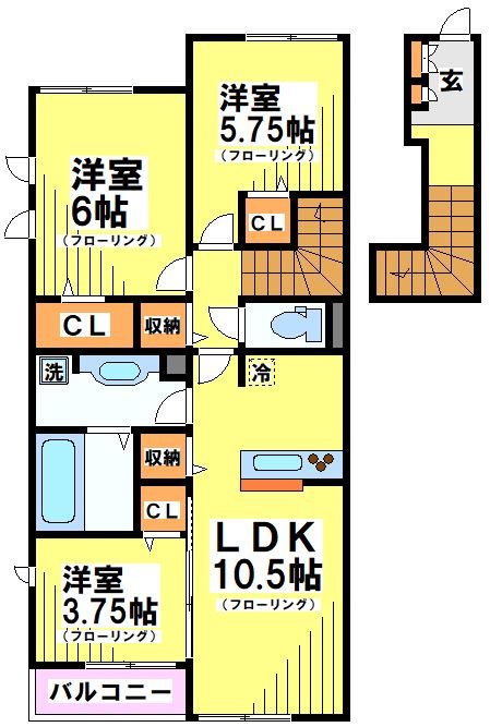 グランドステージⅠ 206号室 間取り