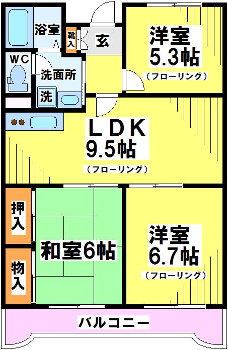 オークスK&amp;amp;S 間取り図