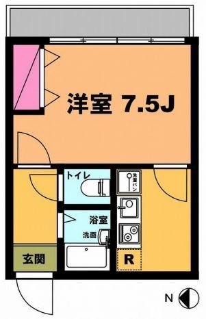 月村マンションNO.1 105号室 間取り