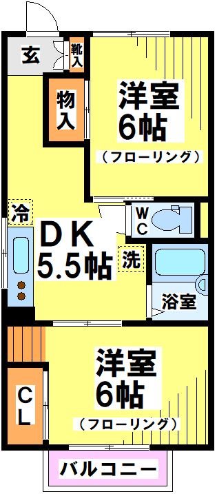 第二マンションウエスト 102号室 間取り