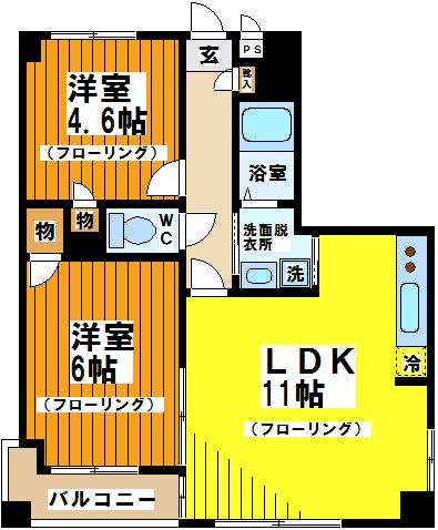 調布パークス 303号室 間取り
