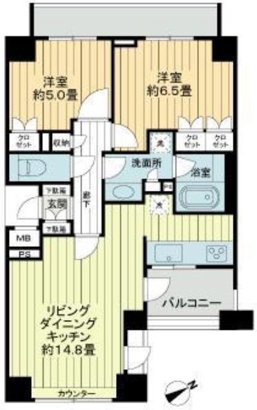 シティハウス調布ステーションコート 403号室 間取り